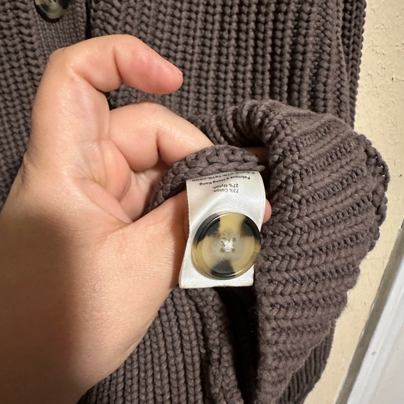 Everlane The Texture Knitted‎ Cardigan Size Small Grey Button Front - Picture 6 of 7